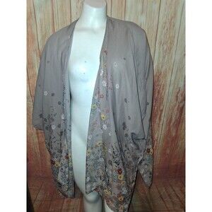 Maurices Tan Floral Short Sleeve Wrap Sz OSFM